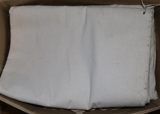 9 lengths of unmade linen sheeting